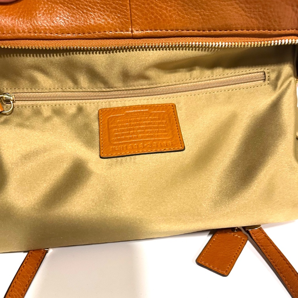 Coach Madison Madeline Large Brown Leather Bag Satchel Front Turn Lock Pocket - Picture 14 of 16